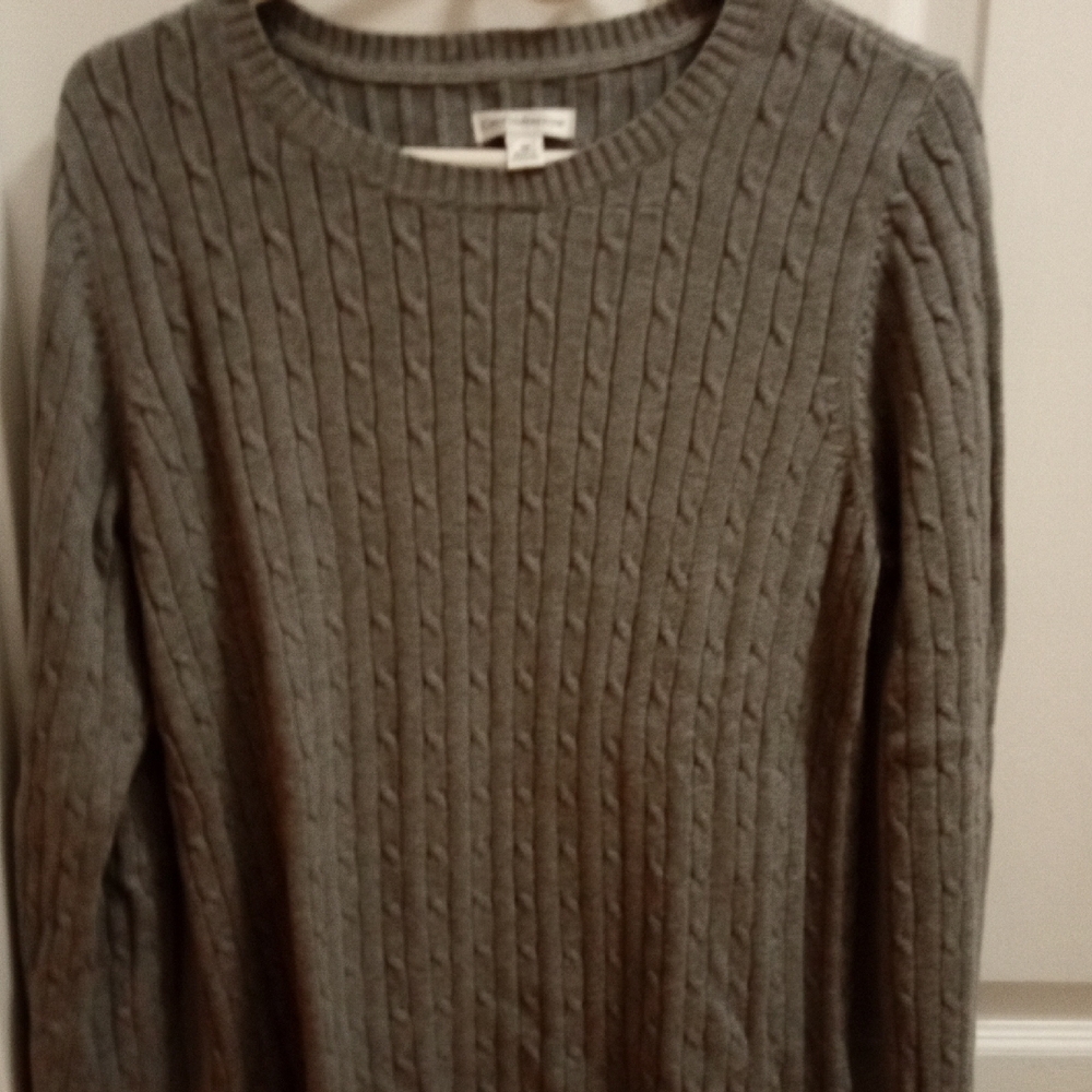 Croft & Barrow Women's Charcoal Cable Knit Sweater